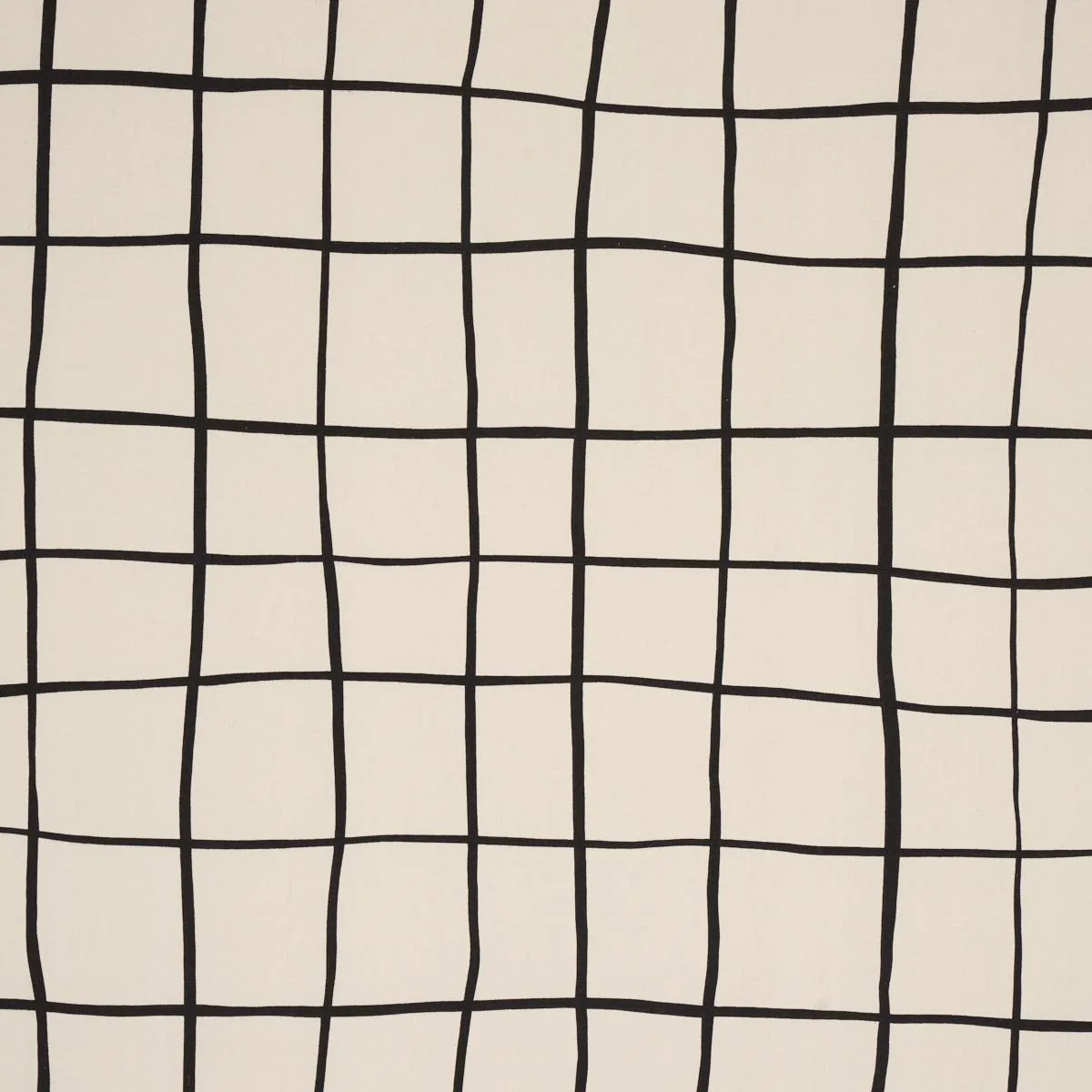 Schumacher 180290 Painterly Windowpane Black fabric swatch