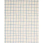 Schumacher 180292 Painterly Windowpane Blue fabric swatch