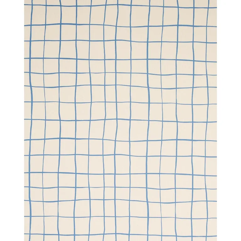 Schumacher 180292 Painterly Windowpane Blue fabric swatch