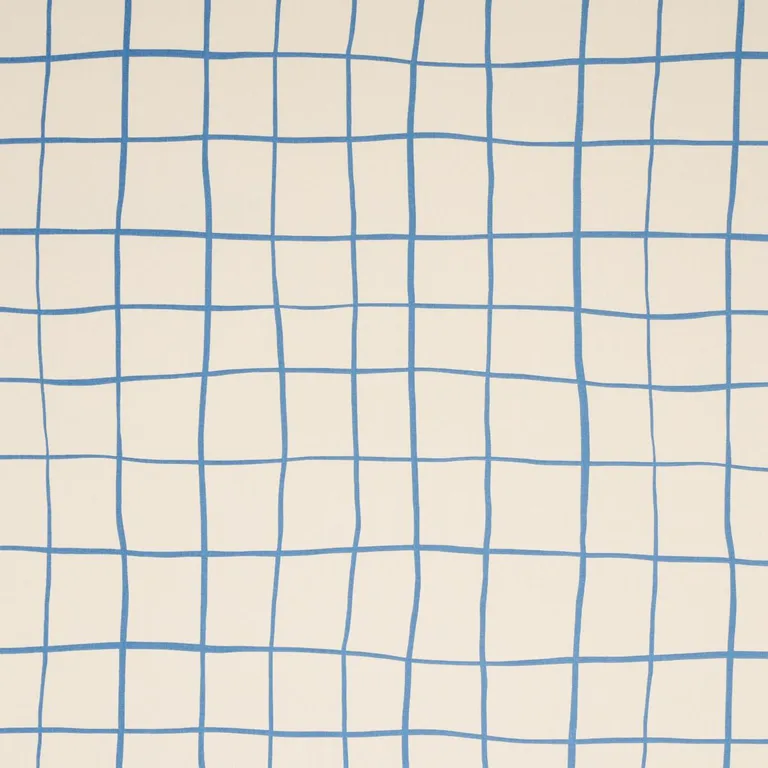 Schumacher 180292 Painterly Windowpane Blue fabric swatch