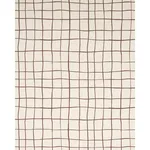 Schumacher 180291 Painterly Windowpane Brown fabric swatch