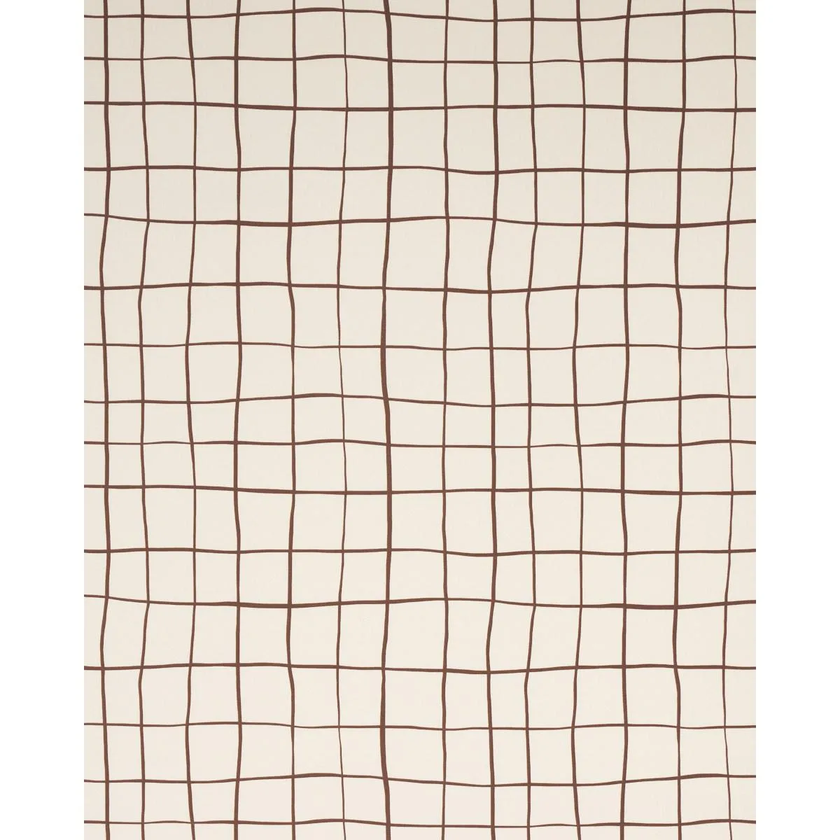 Schumacher 180291 Painterly Windowpane Brown fabric swatch