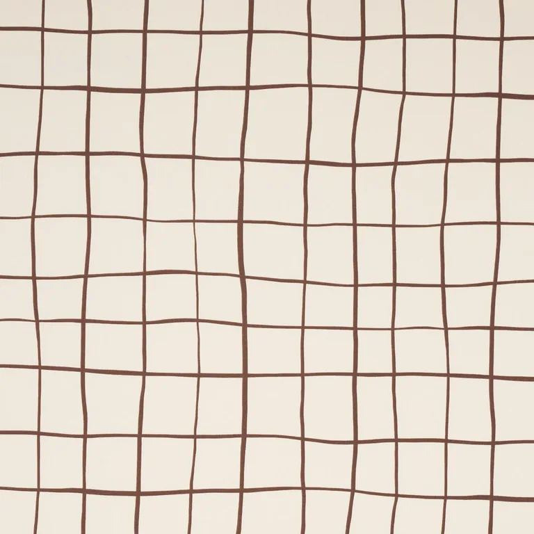 Schumacher 180291 Painterly Windowpane Brown fabric swatch
