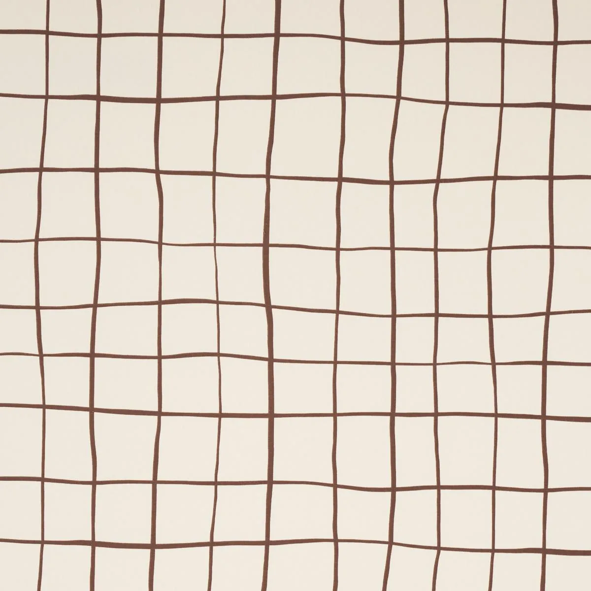 Schumacher 180291 Painterly Windowpane Brown fabric swatch