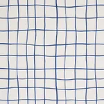 Schumacher 180295 Painterly Windowpane Navy fabric swatch