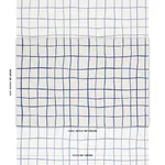 Schumacher 180295 Painterly Windowpane Navy fabric swatch