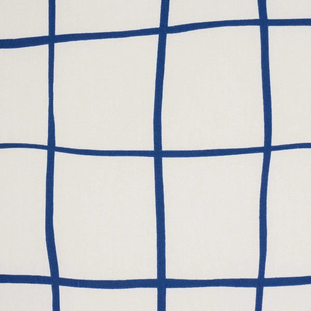 Schumacher 180295 Painterly Windowpane Navy fabric swatch