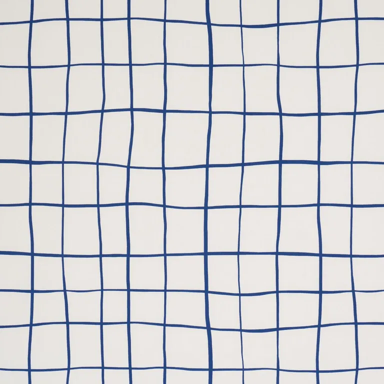 Schumacher 180295 Painterly Windowpane Navy fabric swatch
