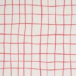 Schumacher 180293 Painterly Windowpane Red fabric swatch