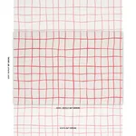 Schumacher 180293 Painterly Windowpane Red fabric swatch