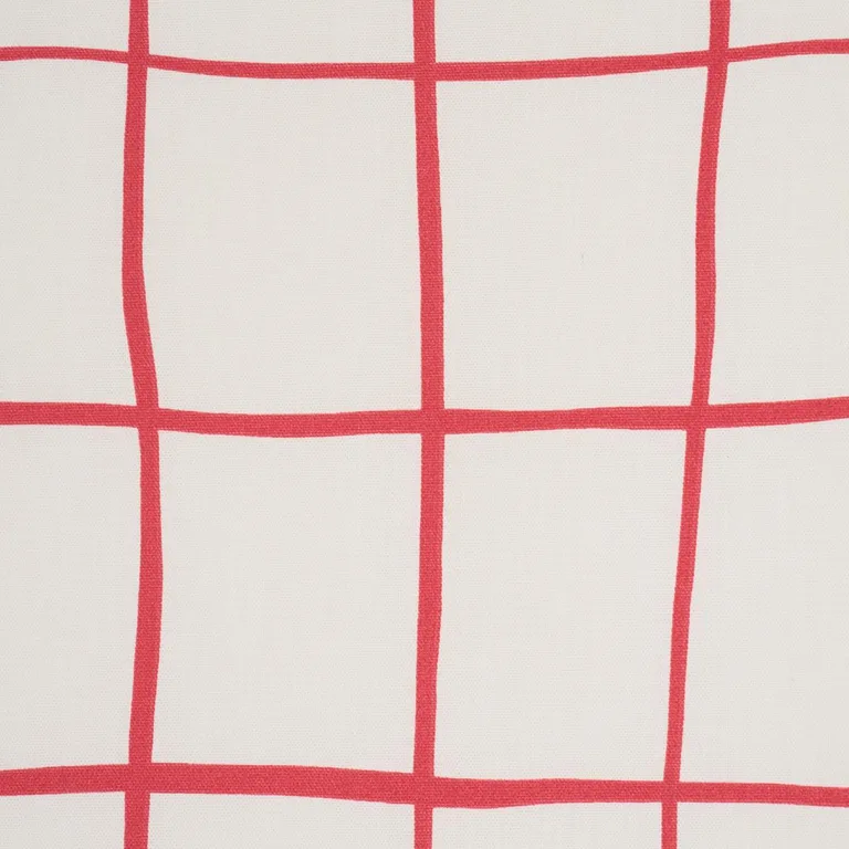 Schumacher 180293 Painterly Windowpane Red fabric swatch