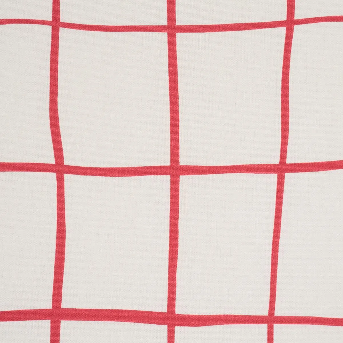 Schumacher 180293 Painterly Windowpane Red fabric swatch