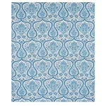 Schumacher 179860 Paisley Court Blue fabric swatch