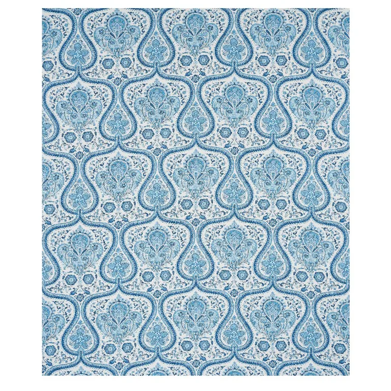 Schumacher 179860 Paisley Court Blue fabric swatch