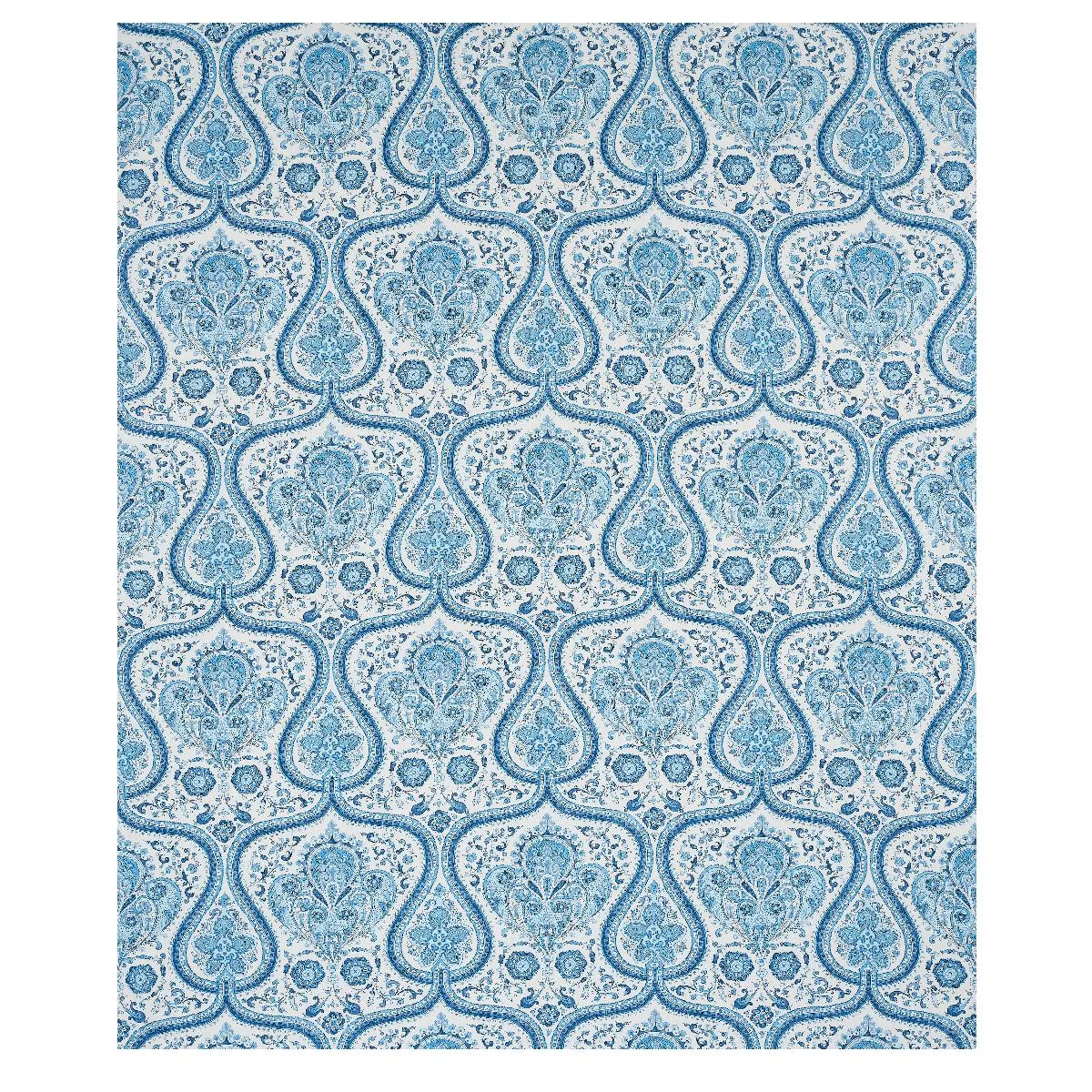 Schumacher 179860 Paisley Court Blue fabric swatch