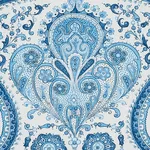 Schumacher 179860 Paisley Court Blue fabric swatch