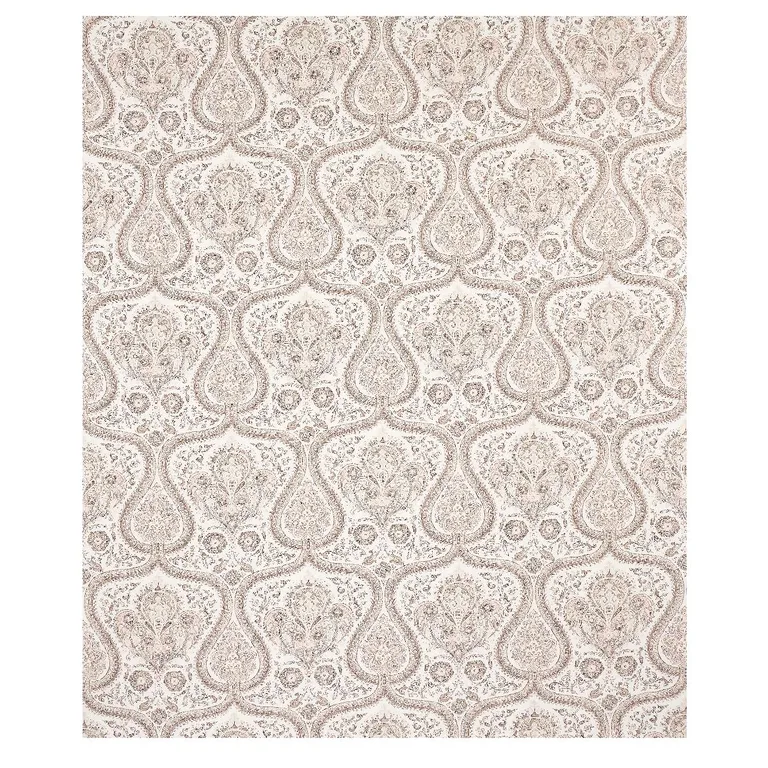 Schumacher 179862 Paisley Court Neutral fabric swatch