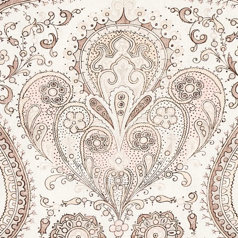 Schumacher 179862 Paisley Court Neutral fabric swatch
