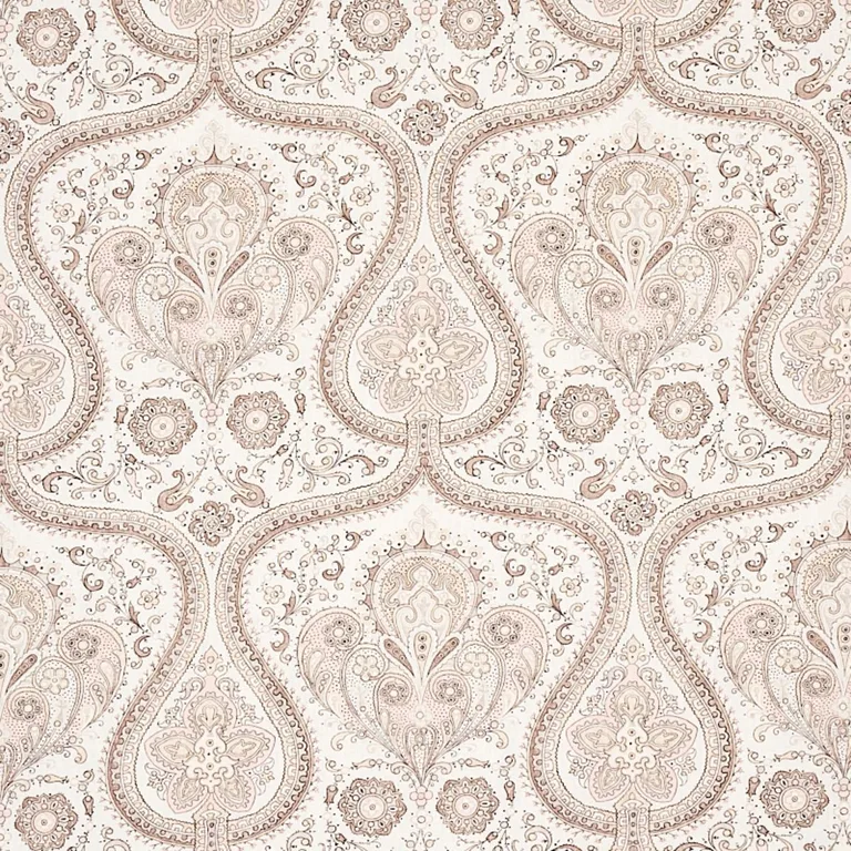 Schumacher 179862 Paisley Court Neutral fabric swatch