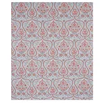 Schumacher 179861 Paisley Court Sky & Rose fabric swatch