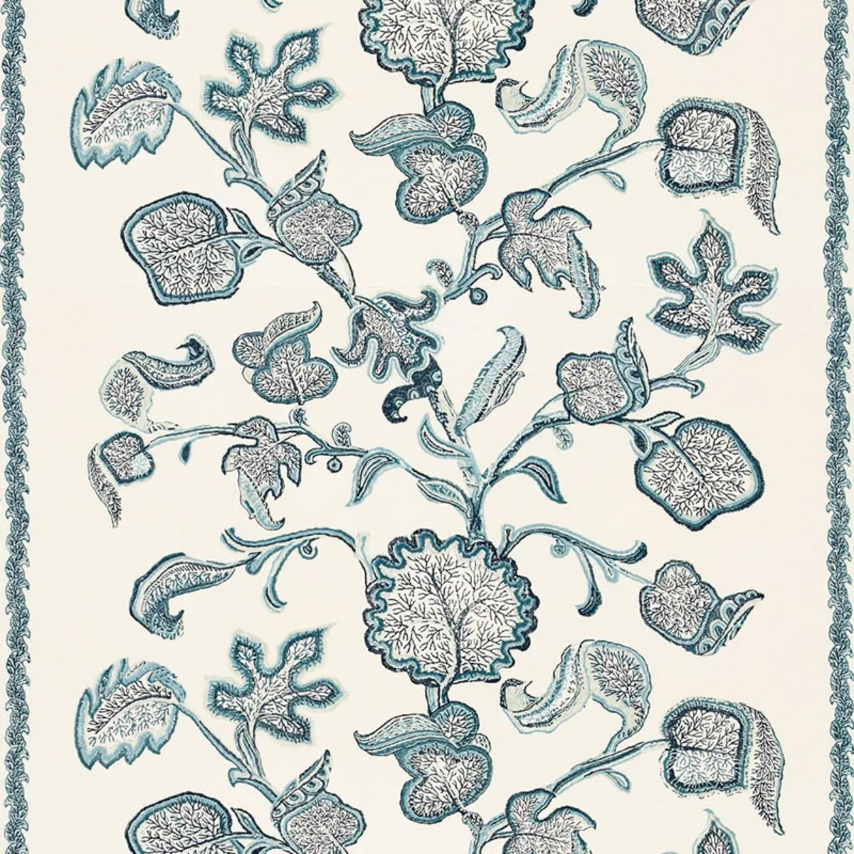 Schumacher 173610 Palampore Block Print Sapphire fabric swatch