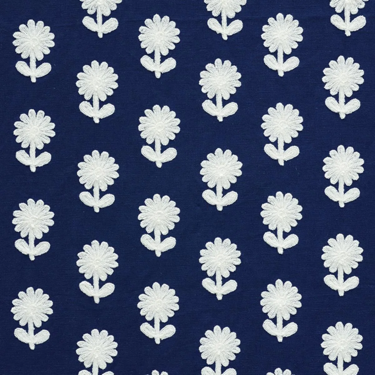 Schumacher 73483 Paley Embroidery Blue fabric swatch