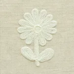 Schumacher 73482 Paley Embroidery Natural fabric swatch
