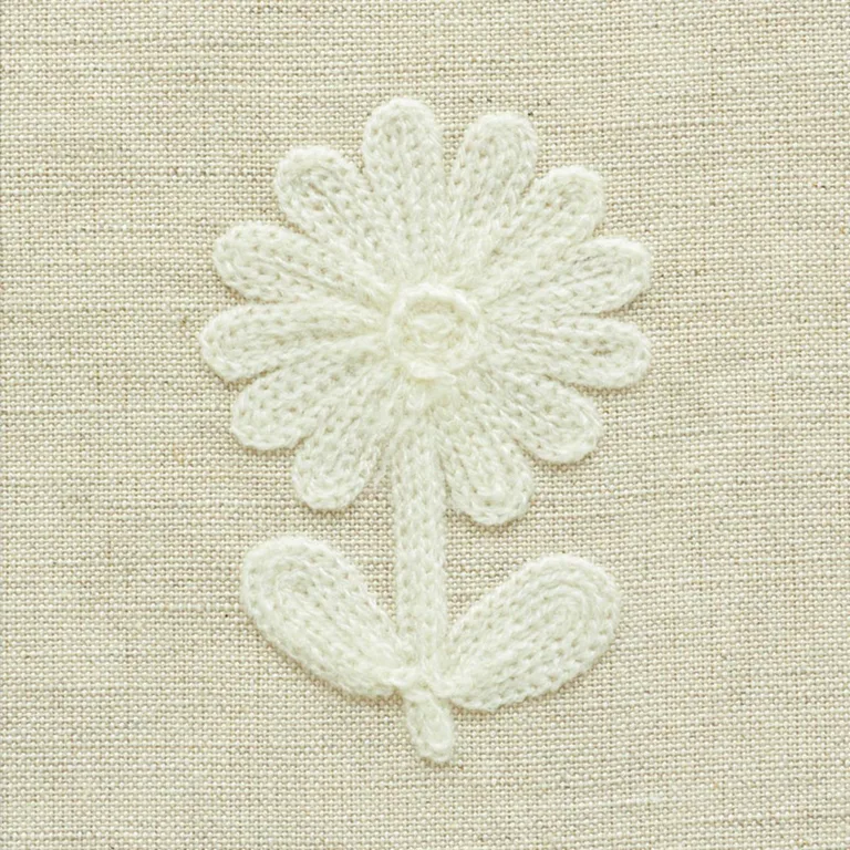 Schumacher 73482 Paley Embroidery Natural fabric swatch