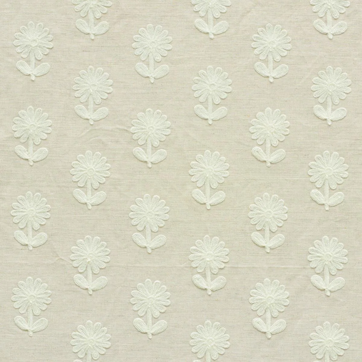 Schumacher 73482 Paley Embroidery Natural fabric swatch