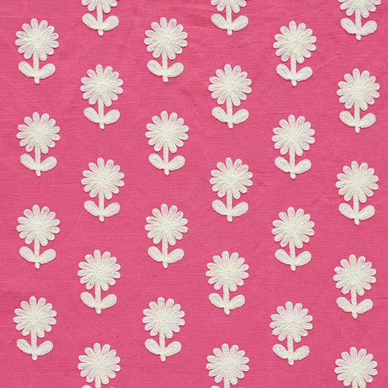 Schumacher 73481 Paley Embroidery Pink fabric swatch