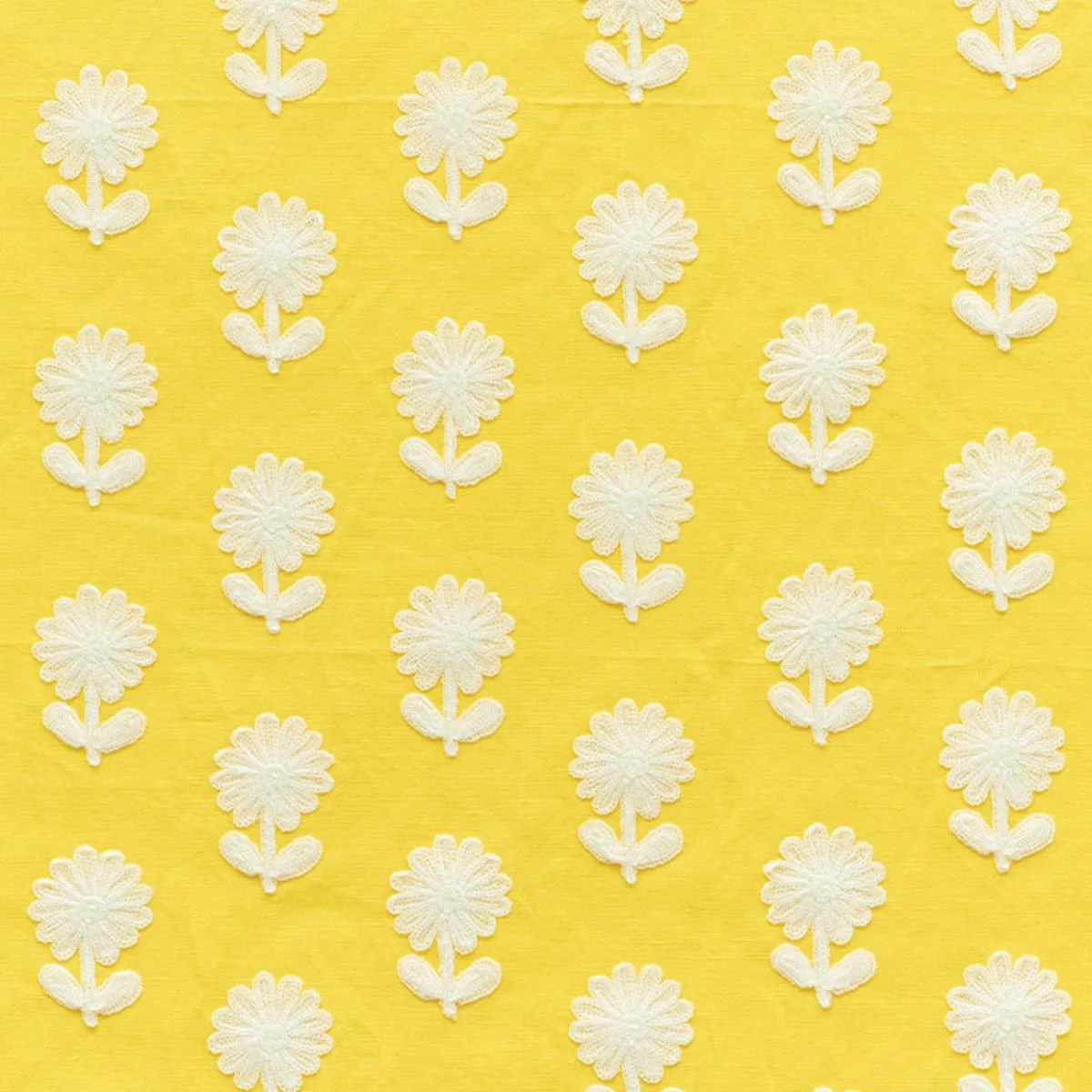 Schumacher 73480 Paley Embroidery Yellow fabric swatch