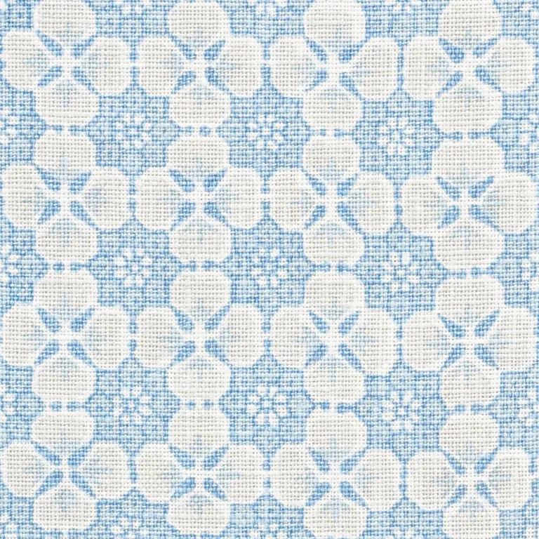 Schumacher 177601 Palisades Floret China Blue fabric swatch