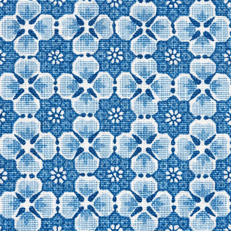 Schumacher 177600 Palisades Floret Indigo fabric swatch
