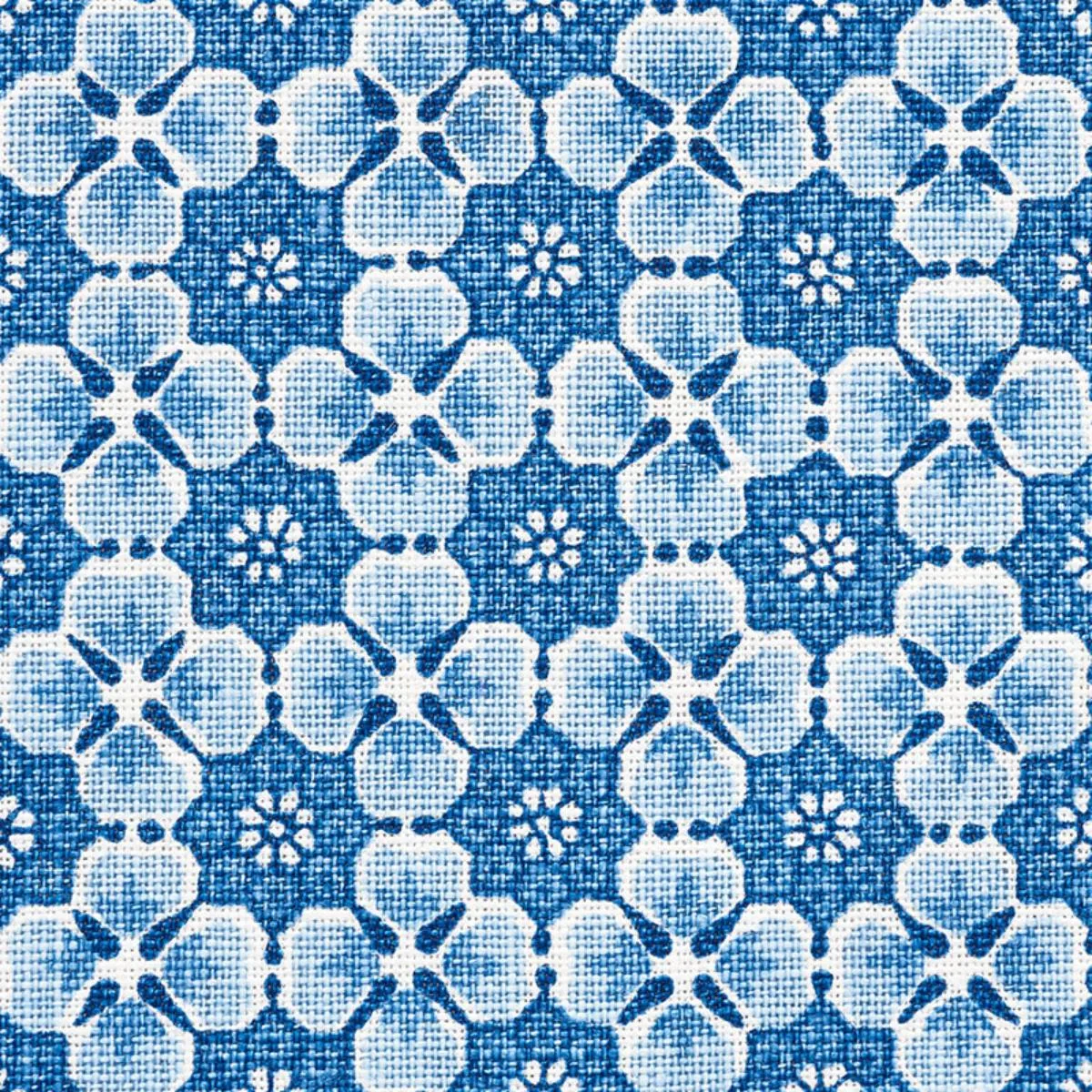 Schumacher 177600 Palisades Floret Indigo fabric swatch