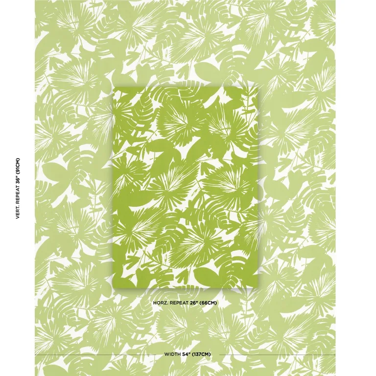 Schumacher 181071 Palisades Palm Indoor/Outdoor Fern fabric swatch