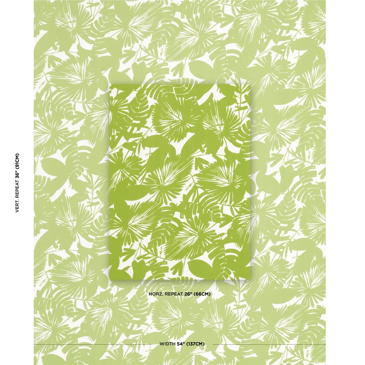 Schumacher 181071 Palisades Palm Indoor/Outdoor Fern fabric swatch