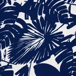 Schumacher 181070 Palisades Palm Indoor/Outdoor Indigo fabric swatch