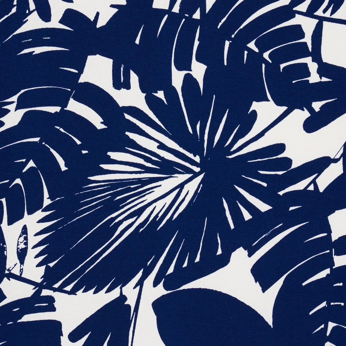 Schumacher 181070 Palisades Palm Indoor/Outdoor Indigo fabric swatch