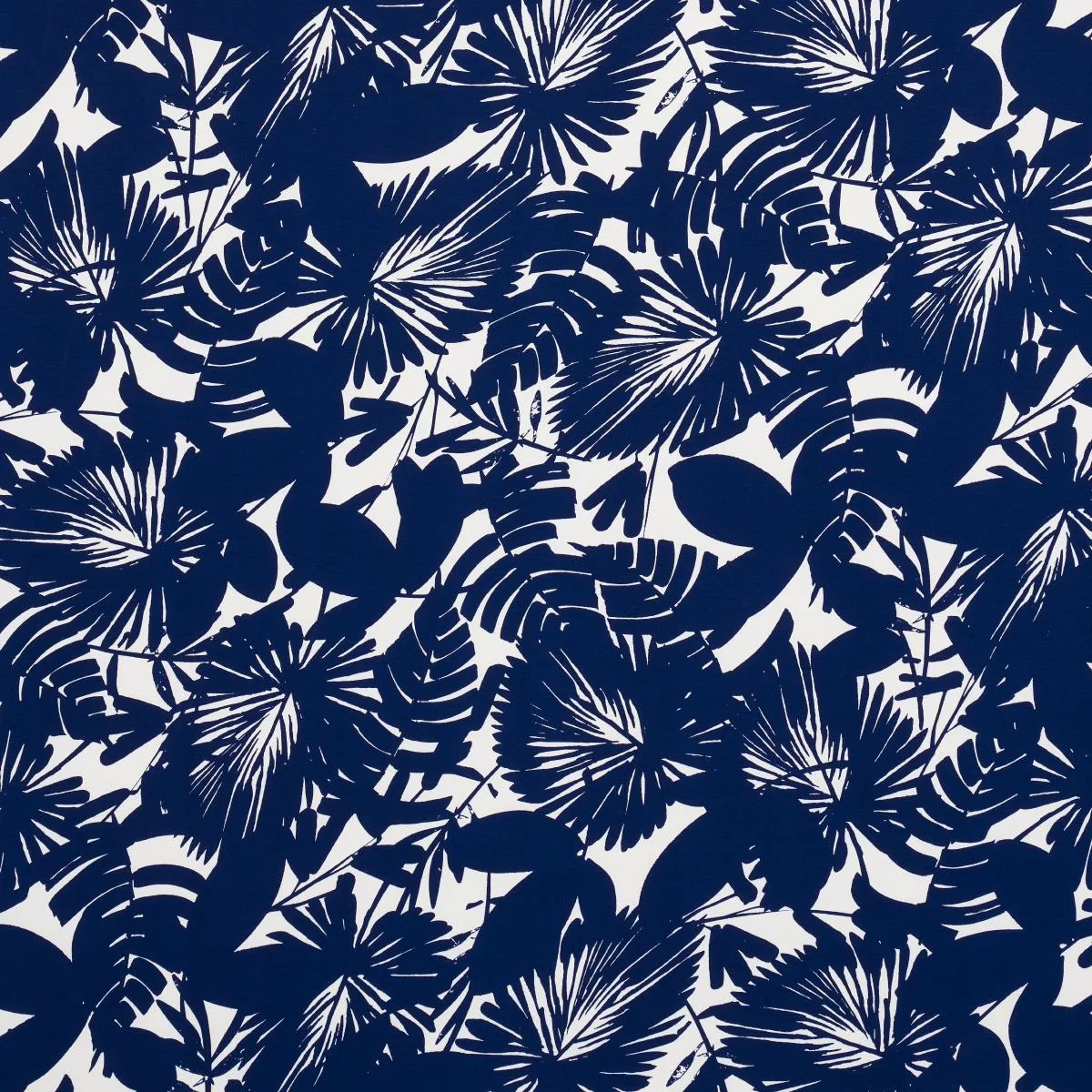 Schumacher 181070 Palisades Palm Indoor/Outdoor Indigo fabric swatch