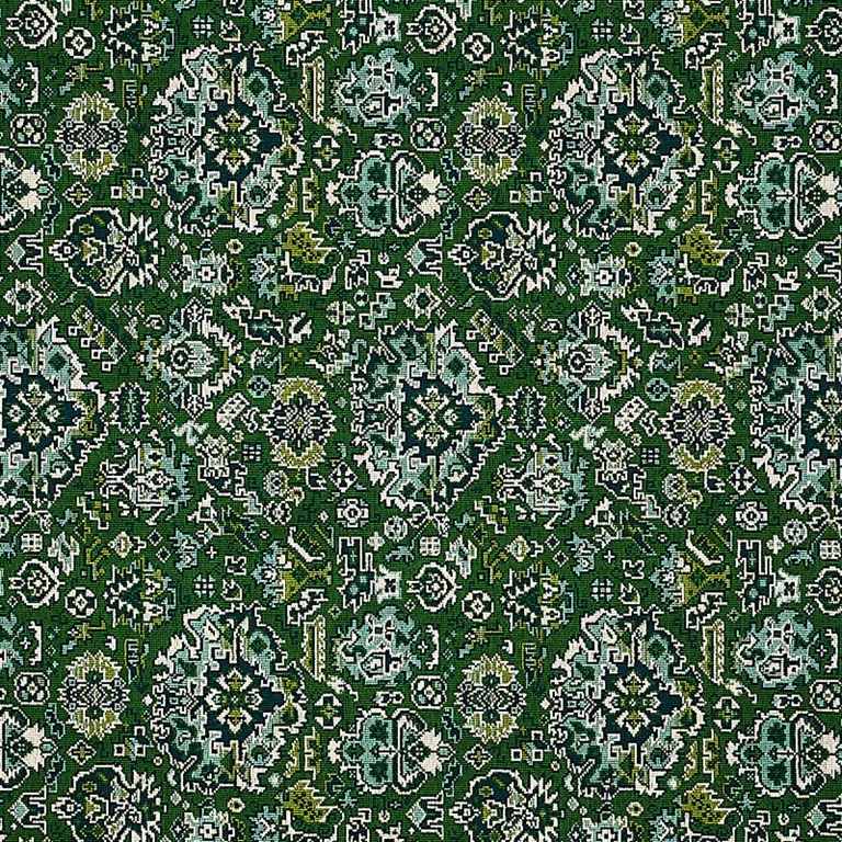 Schumacher 80620 Pallay Epingle Emerald fabric swatch