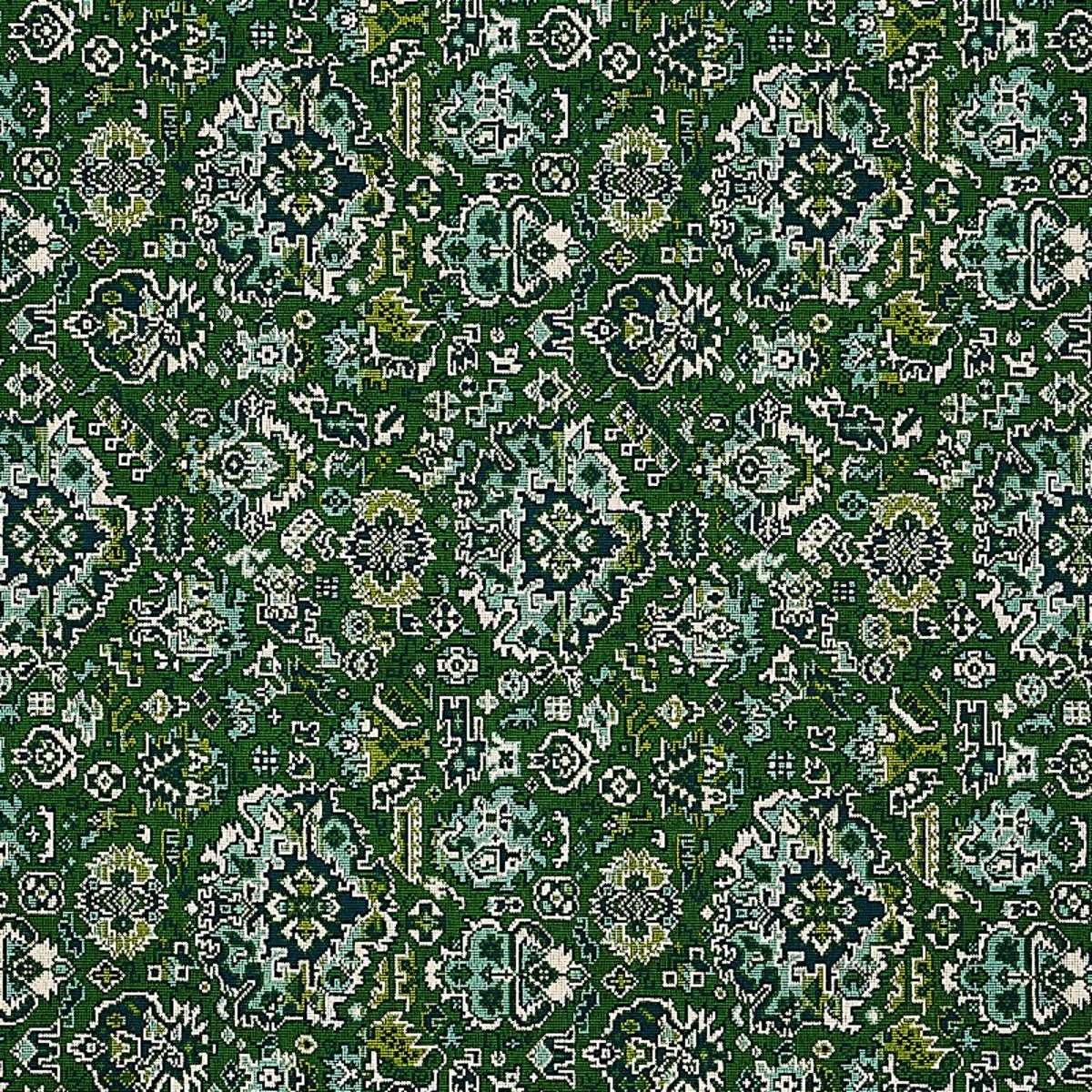 Schumacher 80620 Pallay Epingle Emerald fabric swatch
