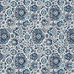 Schumacher 80622 Pallay éPinglé Porcelain On Ivory fabric swatch