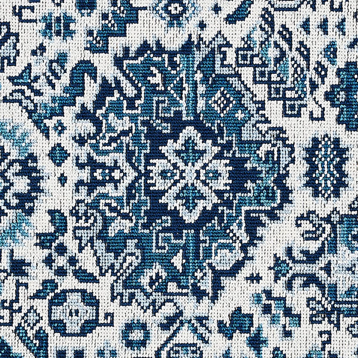 Schumacher 80622 Pallay éPinglé Porcelain On Ivory fabric swatch