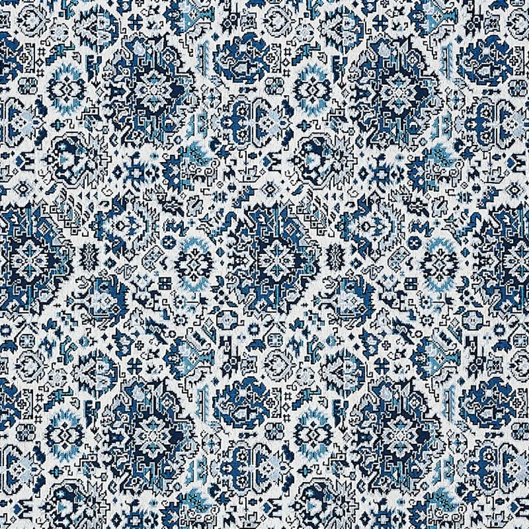 Schumacher 80622 Pallay éPinglé Porcelain On Ivory fabric swatch