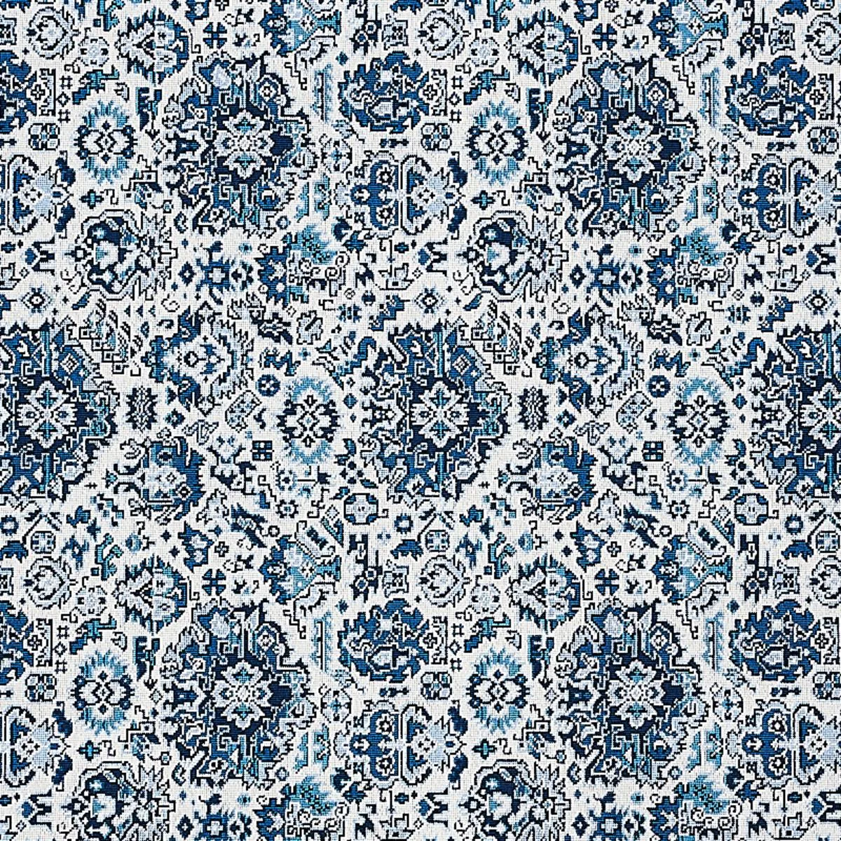 Schumacher 80622 Pallay éPinglé Porcelain On Ivory fabric swatch
