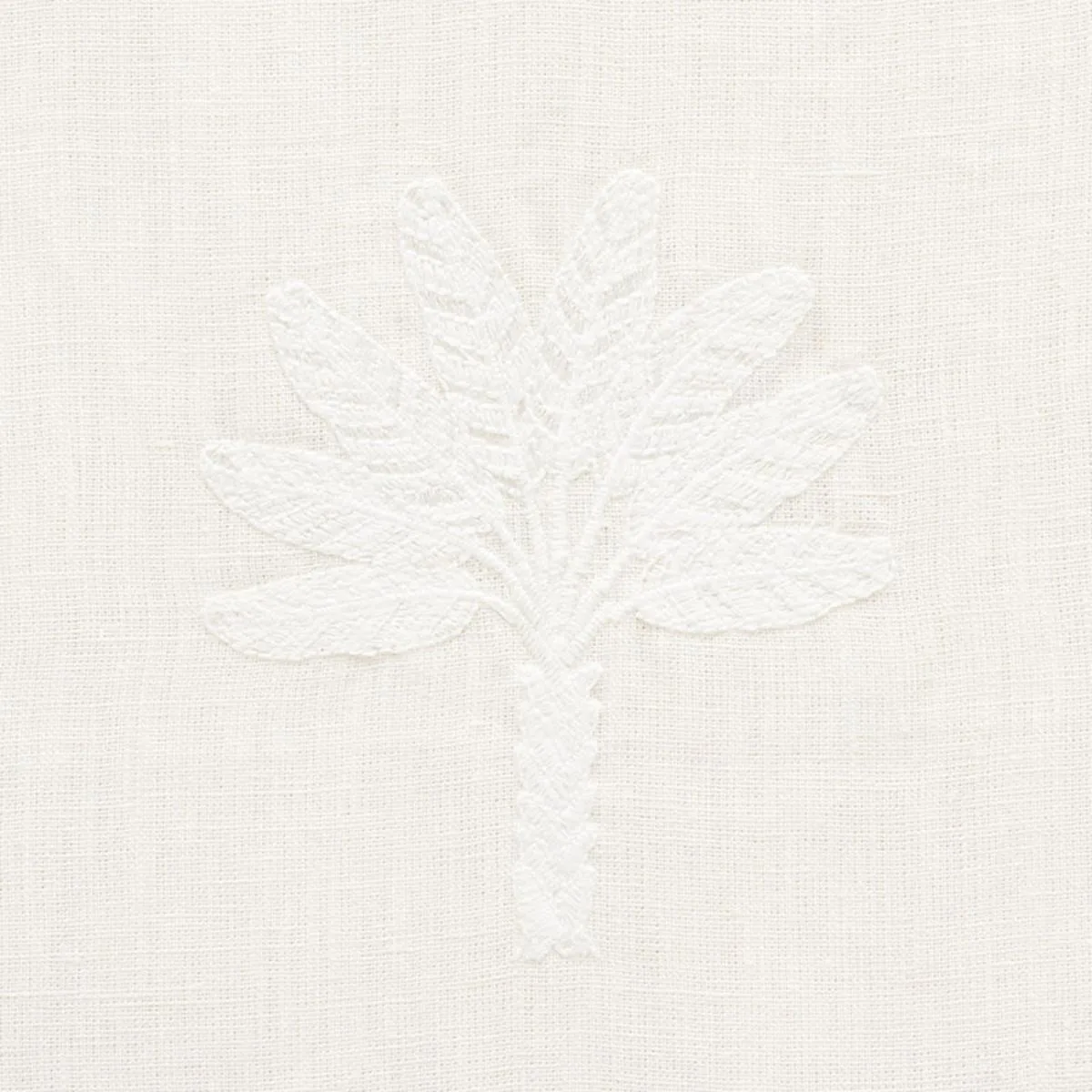 Schumacher 75302 Palmetto Beach Embroidery Ivory fabric swatch