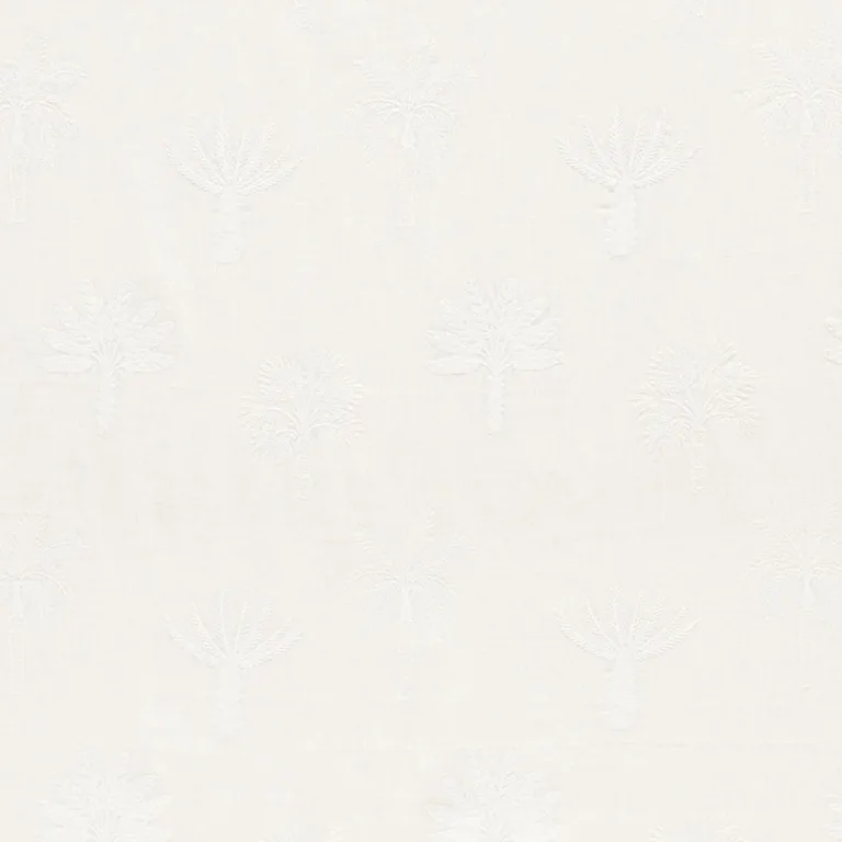 Schumacher 75302 Palmetto Beach Embroidery Ivory fabric swatch