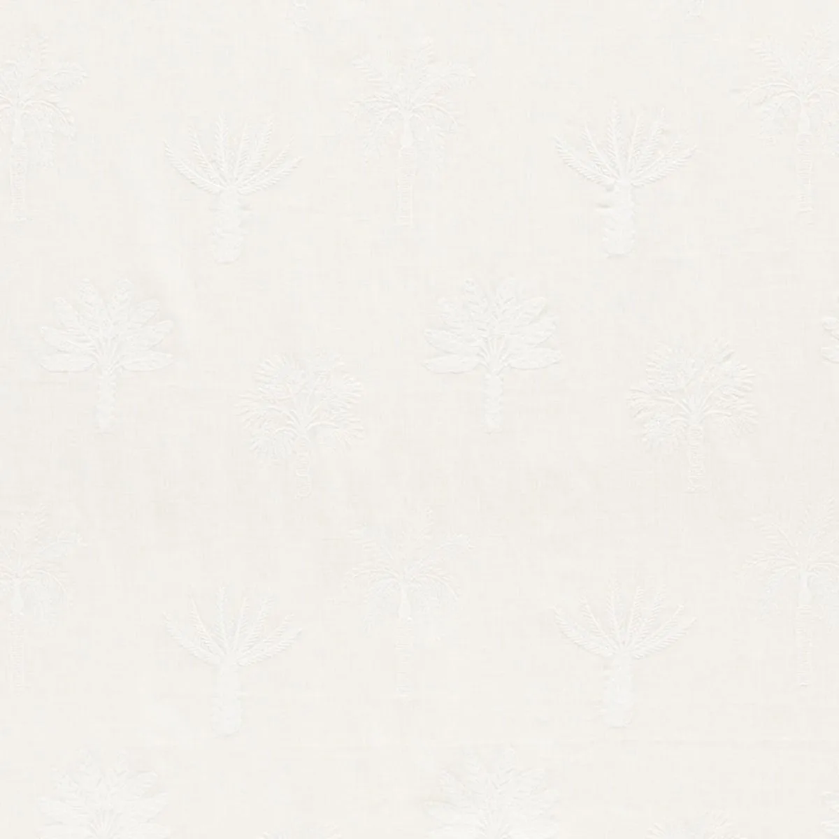 Schumacher 75302 Palmetto Beach Embroidery Ivory fabric swatch