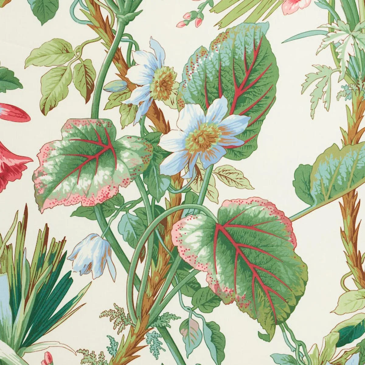 Schumacher 172951 Palmetto Garden Tropic fabric swatch