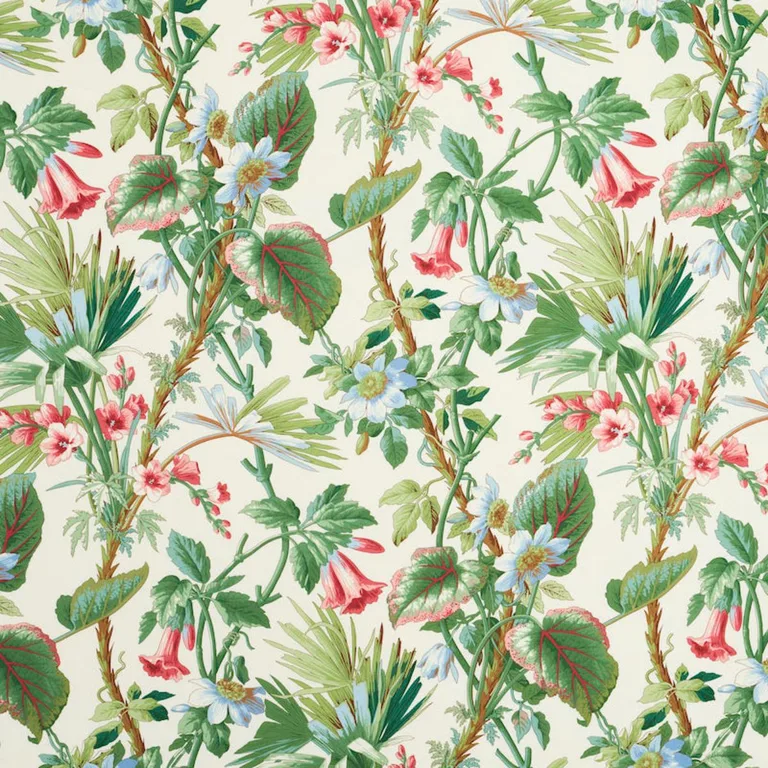 Schumacher 172951 Palmetto Garden Tropic fabric swatch